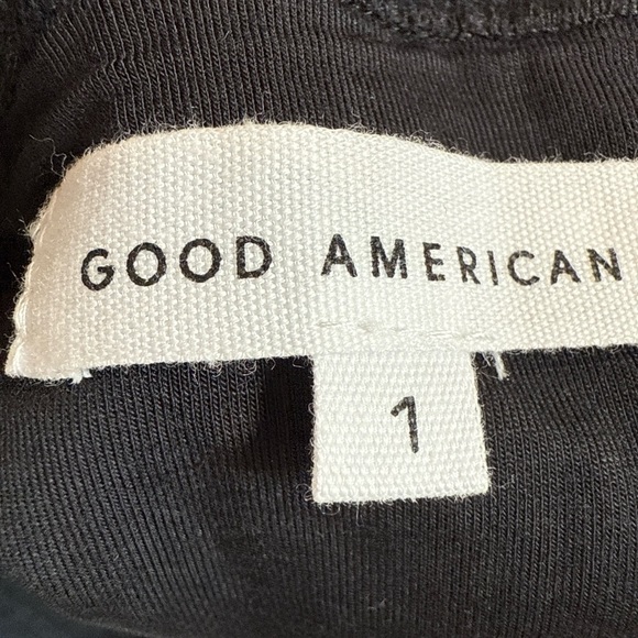 Good American Black Ribbed Bodycon Midi Dress Size 1 NWT - Picture 2 of 5